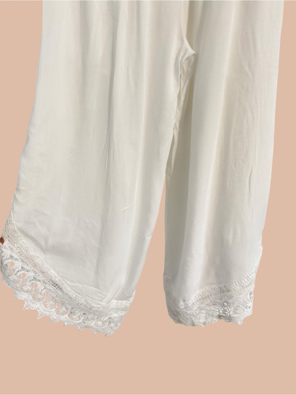 Goa Beachwear by Japana with Lace Open Side Harem Beach Pants White S - Picture 5 of 10